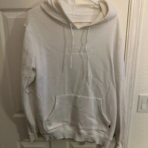 Levi's White On White Box Logo Hoodie, Men's Size Medium